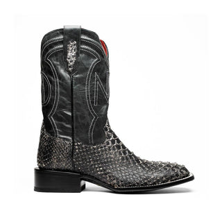 Marco Di Milano Missouri Men's Shoes Stone White Exotic Python Skin Cowboy Boot (MDM1242)