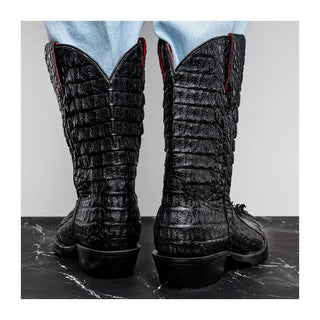 Marco Di Milano Marlboro Men's Shoes Black Exotic Crocodile / Hornback Cowboy Boots (MDM1203)