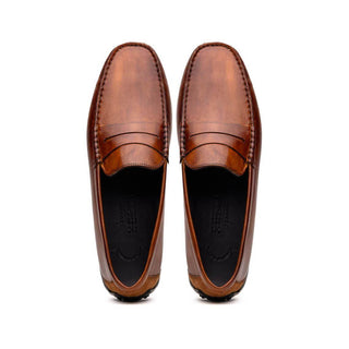 Zelli Italia Monza Men's Shoes Cognac Calf-Skin Leather Driver (ZEL1046)