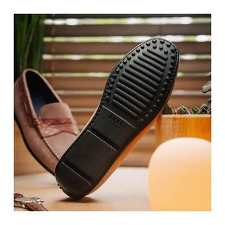 Zelli Italia Monza Men's Shoes Candy Calf-Skin Suede & Crocodile Skin Driver (ZEL1044)