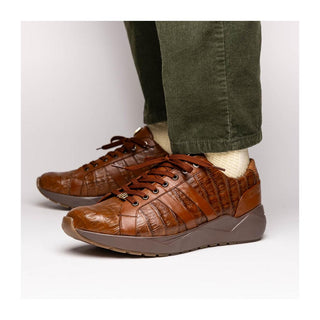 Marco Di Milano Nino Men's Shoes Bay Apache Genuine Caiman Crocodile Fashion Sneaker (MDM1107)