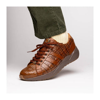 Marco Di Milano Nino Men's Shoes Bay Apache Genuine Caiman Crocodile Fashion Sneaker (MDM1107)