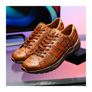 Marco Di Milano Nino Men's Shoes Bay Apache Genuine Caiman Crocodile Fashion Sneaker (MDM1107)