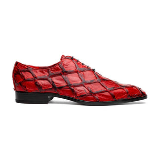 Marco Di Milano Olivieri Men's Shoes Red Exotic Pirarucu Leather Whole cut Oxfords (MDM1028)