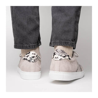 Zelli Italia Olympias Men's Shoes Gray Python Skin / Suede Goat-Skin Sneaker (ZEL1058)