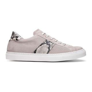 Zelli Italia Olympias Men's Shoes Gray Python Skin / Suede Goat-Skin Sneaker (ZEL1058)