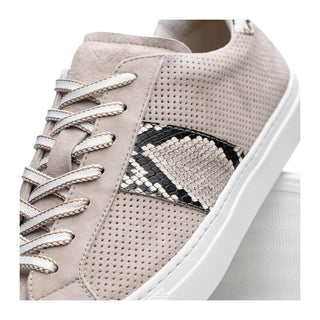 Zelli Italia Olympias Men's Shoes Gray Python Skin / Suede Goat-Skin Sneaker (ZEL1058)