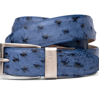 Marco Di Milano Domenico Men's Antique Navy Genuine Ostrich Skin Belts (MDMB1047)
