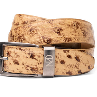 Marco Di Milano Domenico Men's Antique Orix Genuine Ostrich Skin Belts (MDMB1047)