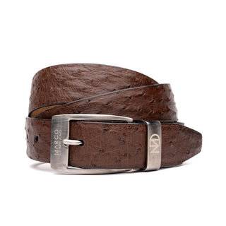 Marco Di Milano Domenico Men's Brown Genuine Ostrich Skin Belts (MDMB1047)