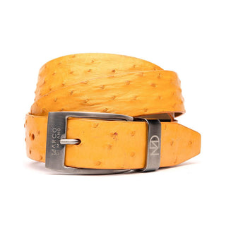 Marco Di Milano Domenico Men's Black Genuine Ostrich Skin Belts (MDMB1047)