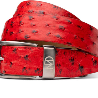 Marco Di Milano Domenico Men's Red Genuine Ostrich Skin Belts (MDMB1047)