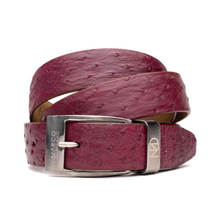 Marco Di Milano Domenico Men's Wine Genuine Ostrich Skin Belts (MDMB1047)