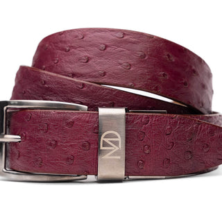 Marco Di Milano Domenico Men's Wine Genuine Ostrich Skin Belts (MDMB1047)