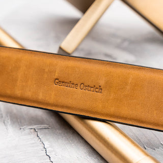 Marco Di Milano Domenico Men's Black Genuine Ostrich Skin Belts (MDMB1047)