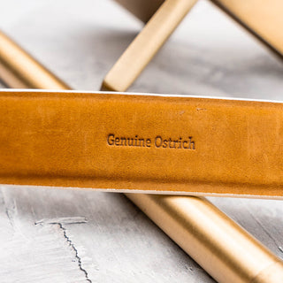 Marco Di Milano Domenico Men's White Genuine Ostrich Skin Belts (MDMB1047)