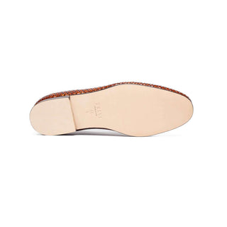 Zelli Italia Palio Men’s Shoes Cognac Crocodile & Woven Calf-Skin Leather Loafer (ZEL1017)