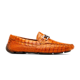 Marco Di Milano Parma Men's Shoes Exotic Brandy Crocodile Moccasin Driver Horsebit Loafers (MDM1187)