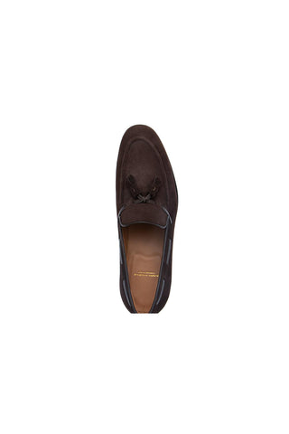 SUPERGLAMOUROUS Philippe-R Velukid suede tassel loafer in Cocoa - top