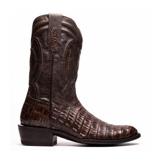 Marco Di Milano Phoenix Men's Shoes Aged Brown Exotic Crocodile Skin Cowboy Boot (MDM1232)