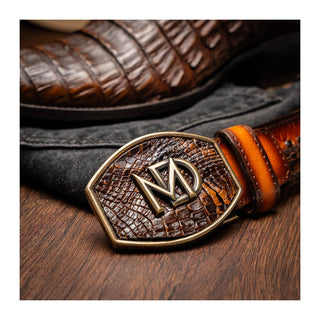 Marco Di Milano Phoenix Men's Shoes Aged Maple Exotic Crocodile Skin Cowboy Boot (MDM1236)