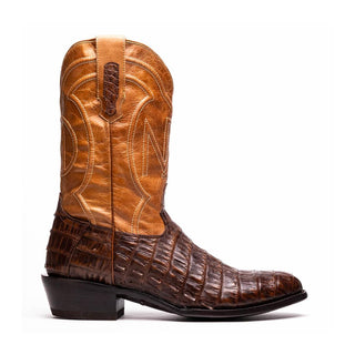 Marco Di Milano Phoenix Men's Shoes Aged Maple Exotic Crocodile Skin Cowboy Boot (MDM1236)