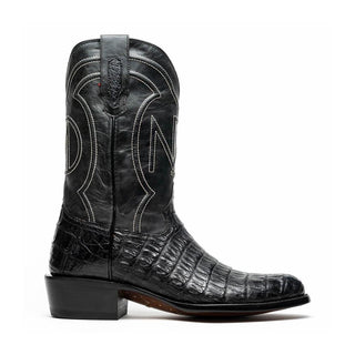 Marco Di Milano Phoenix Men's Shoes Black Exotic Crocodile Skin Cowboy Boot (MDM1237)