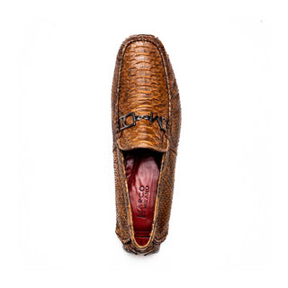 Marco Di Milano Pia Men's Shoes Cognac Exotic Python Skin Horse-Bit Loafer (MDM1240)