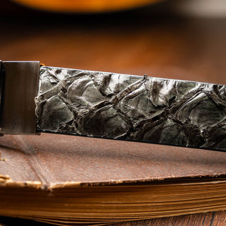 Marco Di Milano Olivieri Men's Gray Genuine Pirarucu Belts (MDMB1052)