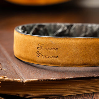 Marco Di Milano Olivieri Men's Gray Genuine Pirarucu Belts (MDMB1052)