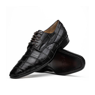 Marco Di Milano Pissa Men's Shoes Brown Genuine Caiman Crocodile / Lizard Patchwork Derby (MDM1209)