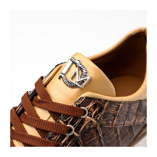 Marco Di Milano Portici Men's Shoes Orix & Brown Exotic Lizard / Crocodile Casual Sneakers (MDM1016)