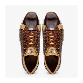Marco Di Milano Portici Men's Shoes Orix & Brown Exotic Lizard / Crocodile Casual Sneakers (MDM1016)