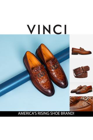 Vinci Amsterdam Embossed Leather Horse-Bit Loafer - Tan