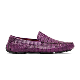 Marco Di Milano Remo Men's Shoes Purple Exotic Crocodile Moccasin Driver Loafers (MDM1188)