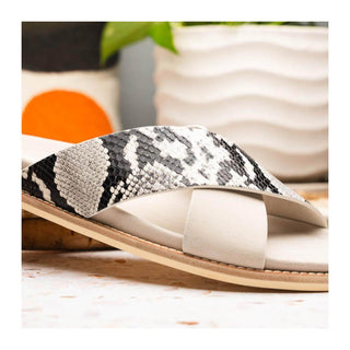 Zelli Italia Rena Men’s Shoes Taupe Python Print / Goat-Skin Leather Sandal (ZEL1012)