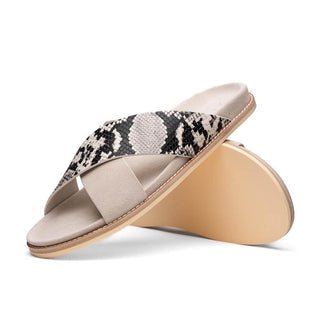 Zelli Italia Rena Men’s Shoes Taupe Python Print / Goat-Skin Leather Sandal (ZEL1012)