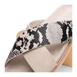 Zelli Italia Rena Men’s Shoes Taupe Python Print / Goat-Skin Leather Sandal (ZEL1012)