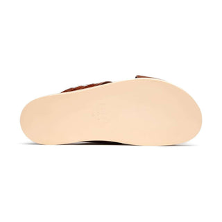 Zelli Italia Rena Men’s Shoes Cognac Crocodile Print / Goat-Skin Leather Sandal (ZEL1013)