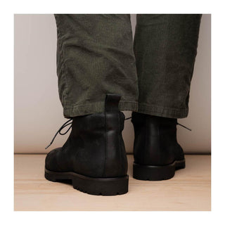 Zelli Italia Rezza Men's Shoes Black Calf-Skin Suede Chukka Boot (ZEL1065)