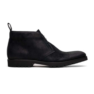 Zelli Italia Rezza Men's Shoes Black Calf-Skin Suede Chukka Boot (ZEL1065)