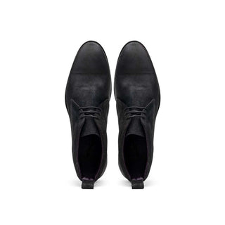 Zelli Italia Rezza Men's Shoes Black Calf-Skin Suede Chukka Boot (ZEL1065)