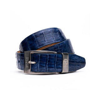 Marco Di Milano Riccardo Men's Blue Jeans Genuine Crocodile Belts (MDMB1050)