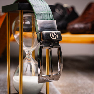 Marco Di Milano Riccardo Men's Forest Green Genuine Crocodile Belts (MDMB1050)