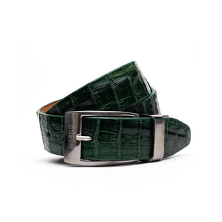 Marco Di Milano Riccardo Men's Forest Green Genuine Crocodile Belts (MDMB1050)