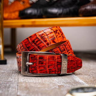 Marco Di Milano Riccardo Men's Rustic Cognac Genuine Crocodile Belts (MDMB1050)