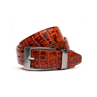 Marco Di Milano Riccardo Men's Rustic Cognac Genuine Crocodile Belts (MDMB1050)