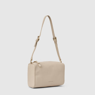 Aquatalia Rita leather shoulder bag in Sand - back