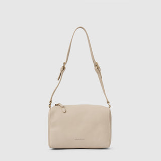 Aquatalia Rita leather shoulder bag in Sand - front