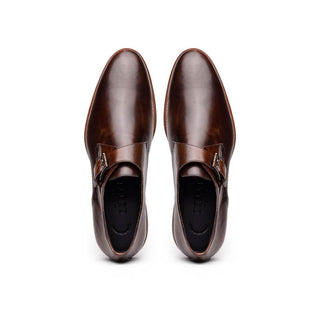Zelli Italia Roman Men's Shoes Chestnut Calf-Skin Leather Single Monk-Strap (ZEL1076)